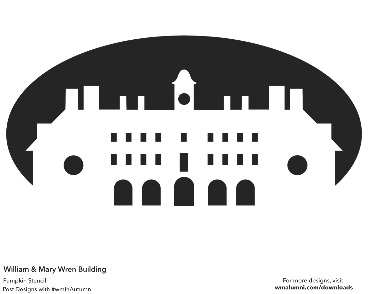 Wren Building pumpkin stencil